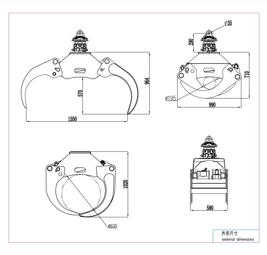 3 Ton Grapple Bucket For Crane (TM020)