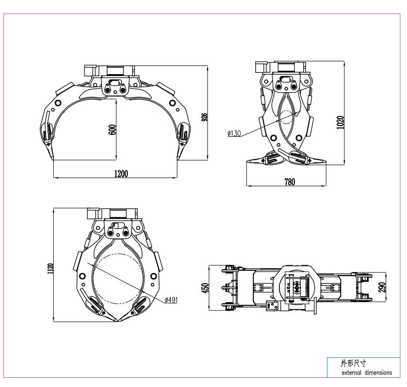 4 Ton Crane Grab Timber Handling ZT040