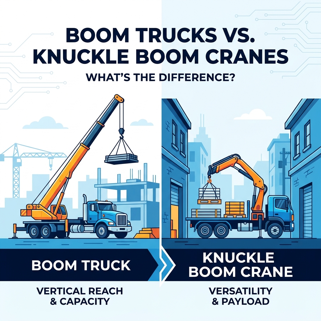 Boom Trucks vs. Knuckle Boom Cranes: What’s the Difference?