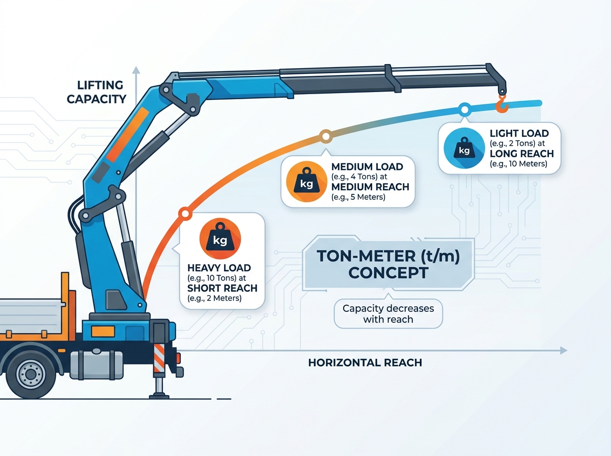 Heavy duty knuckle boom crane operating on a commercial job site